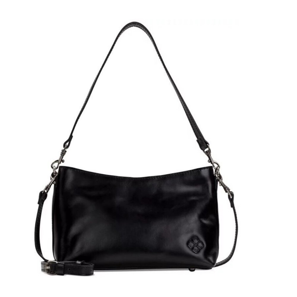 PATRICIA NASH Betta medium leather shoulder crossbody bag + Dust bag BLACK